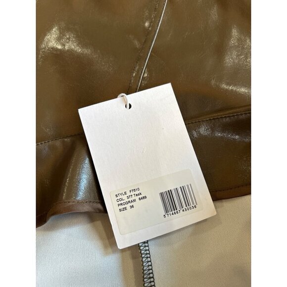 Ganni Glossy Faux Leather Trousers Dove Womens Size 36 4 S - Picture 13 of 14